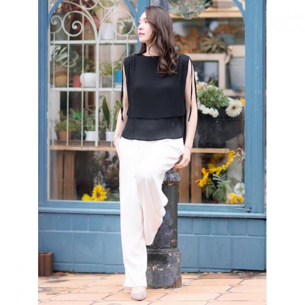 Spicio Women Double Layered Short Sleeve Strap Blouse 461 112