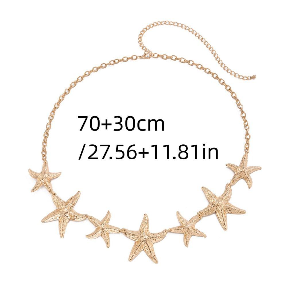 Vintage Metal Bikini Belly Belt Starfish Petal Flower Womans Belt Punk Waist Chain Summer Beach