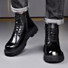 Новые дизайнерские ботинки из натуральной кожи для мужчин, осенне-зимние британские шерстяные мотоциклетные ботинки, мужская модная повседневная обувь на платформе для мужчин