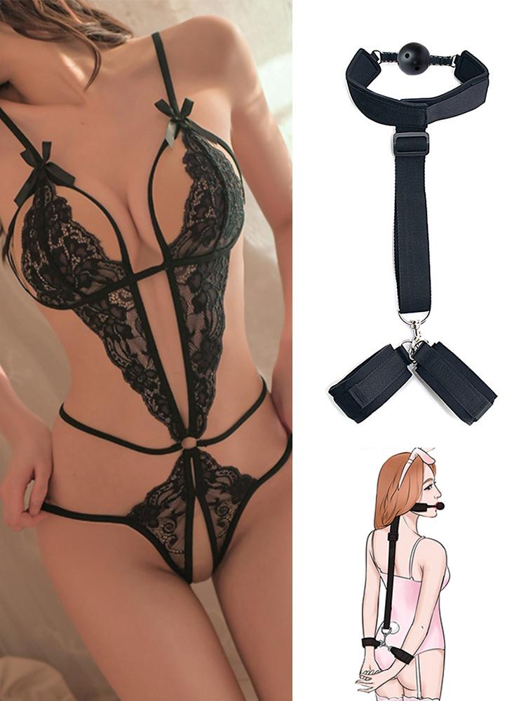 Crotchless Sexy Lingerie For Women Exposed Naughty Underwear Strap Bandage Belt Bodysuit Red Floral Backless Hollow Chest Plus