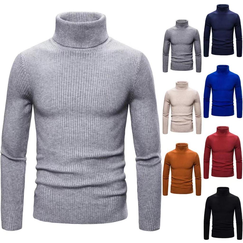 Autumn and Winter New Men's Turtleneck Sweater Male Korean Version Casual All-match Knitted Bottoming Shirt