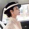 Formal Flat Felt Hat Wide Brim Fedoras Hats New Top Hat for Women  Dress Accessories