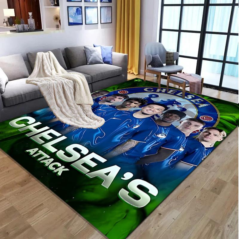 Chelsea F.C Pattern Rug, Indoor/Outdoor Mat, for Picnic, Gameroom, Bedroom, Office, Living Room, Home Decor Carpet, Birthday Gift