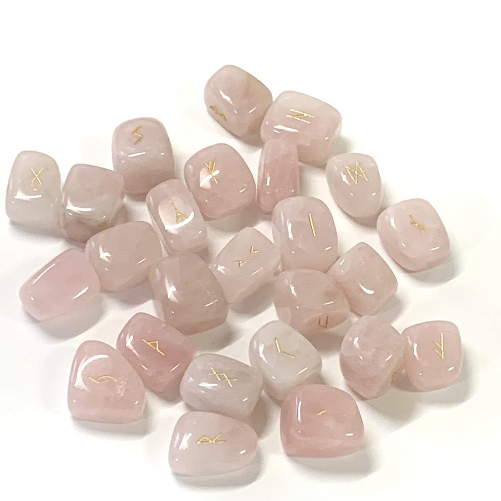 Рунический камень, вырезанный на розе, товары для гадания, рунический гадальный камень с мешочком (руны кварц) (Руна