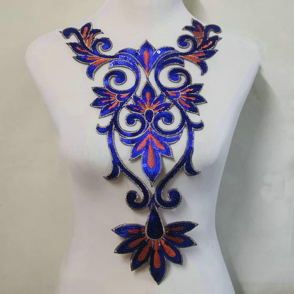 1 шт. Воротник с пайетками, вышитые нашивки, аппликация, нашивка для одежды, украшение