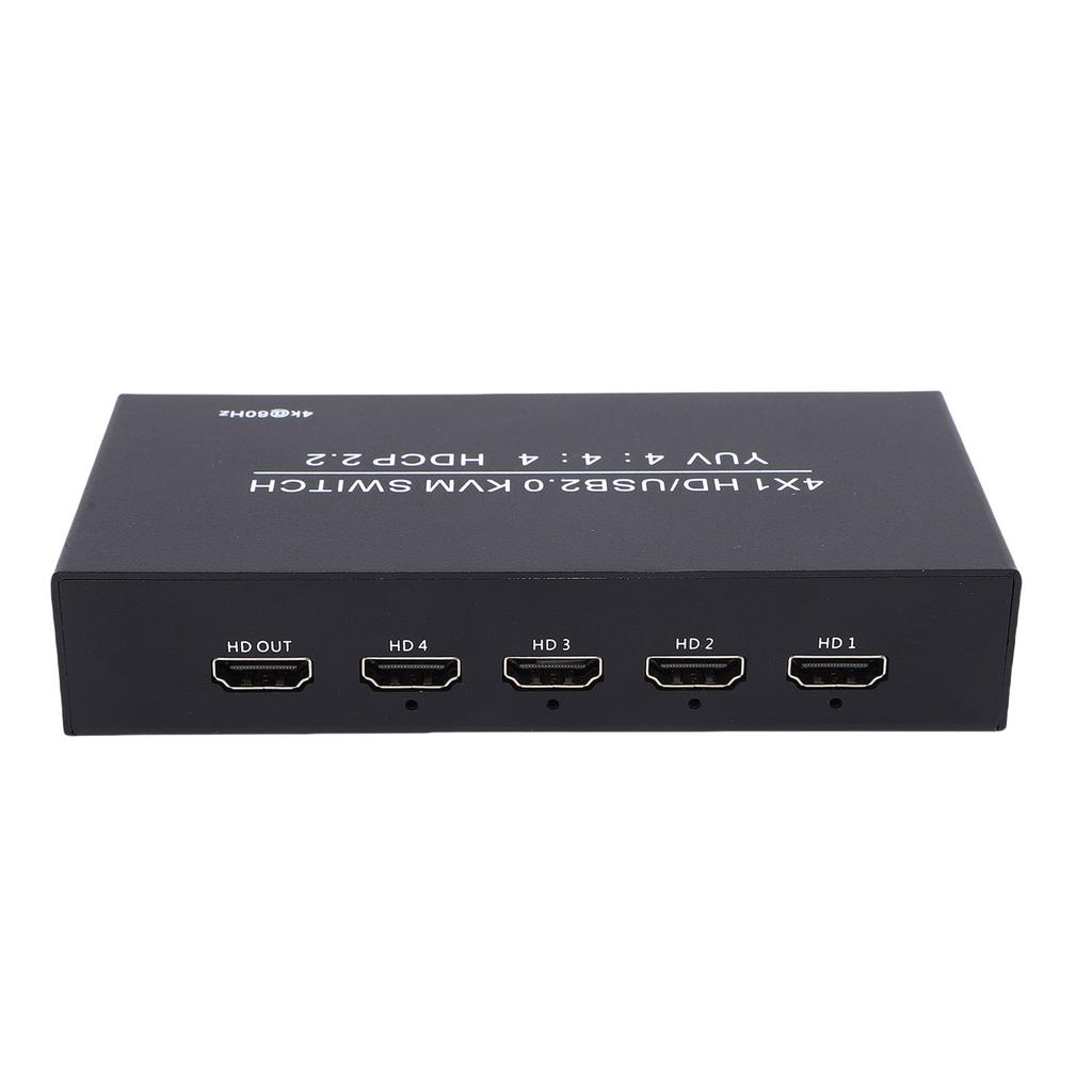 4x1 HD USB2.0 KVM 4K 60Гц Мультимедиа для совместного использования дисплея, клавиатуры, мыши, принтера 4 порта USB Type C и 4 кабеля