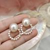 Korean Simple Stud Earrings Temperament Sweet Pearl Flower Earrings Female Jewelry