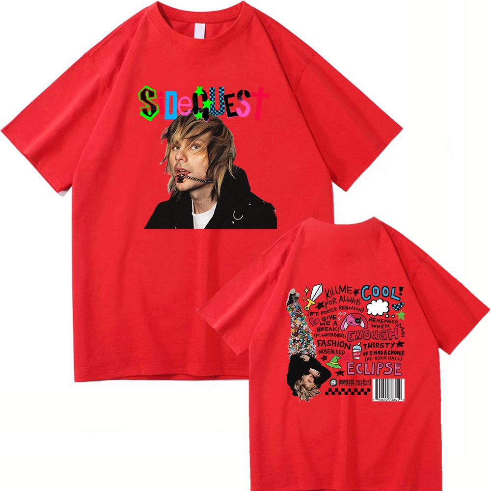 2026 SpringSummer Michael Clifford SIDEQUEST UnisexsWomens Clothing Retro Harajuku HighQuality Cotton TShirts