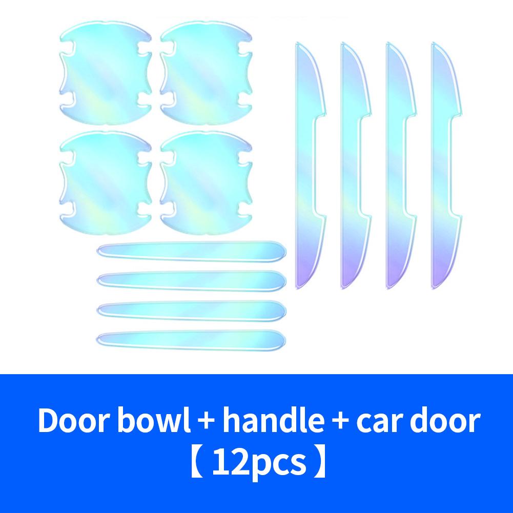 Автомобильные зеркала заднего вида, дверные ручки, светящаяся защитная наклейка, защитная пленка, наклейка на отделку, устойчивая к царапинам, полоска для автомобильных ручек