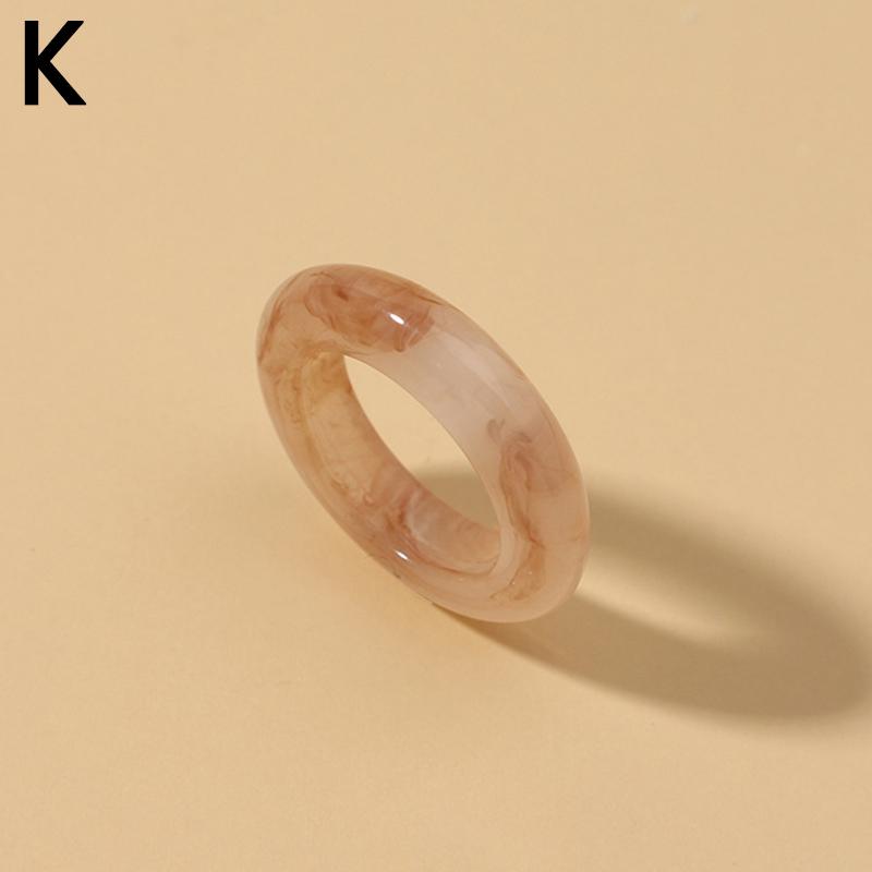 18 мм винтажные красочные прозрачные акриловые круглые кольца из смолы для темпераментных женщин и девочек, простые геометрические украшения, модные подарки