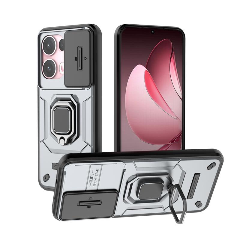 For OPPO Reno 13 Pro 5G Case Slide Lens Protect Shockproof Armor Phone Cases For OPPO Reno13 Pro Reno13Pro Ring Holder Cover