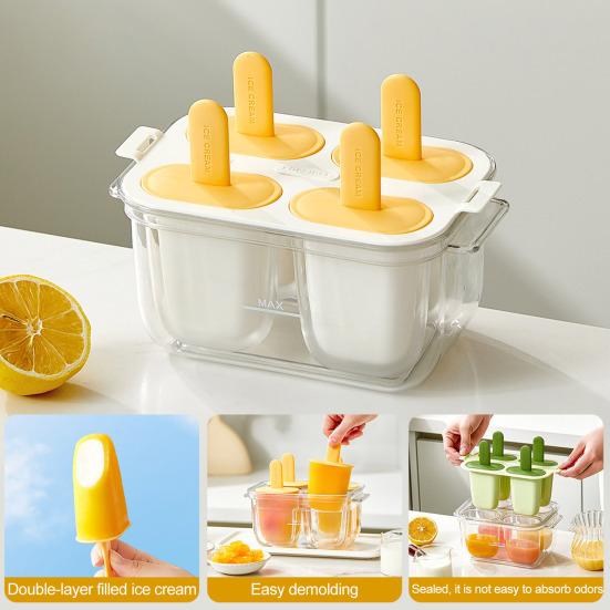Силиконовая форма для мороженого на палочке, двухслойная мороженица для домашнего приготовления угощений, практичные кухонные принадлежности для любителей выпечки и семей