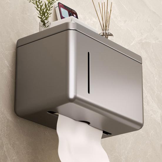 Napkin Storage Box Wall Mounted Waterproof Toilet Paper Holder Non-Drilled Easy Installation