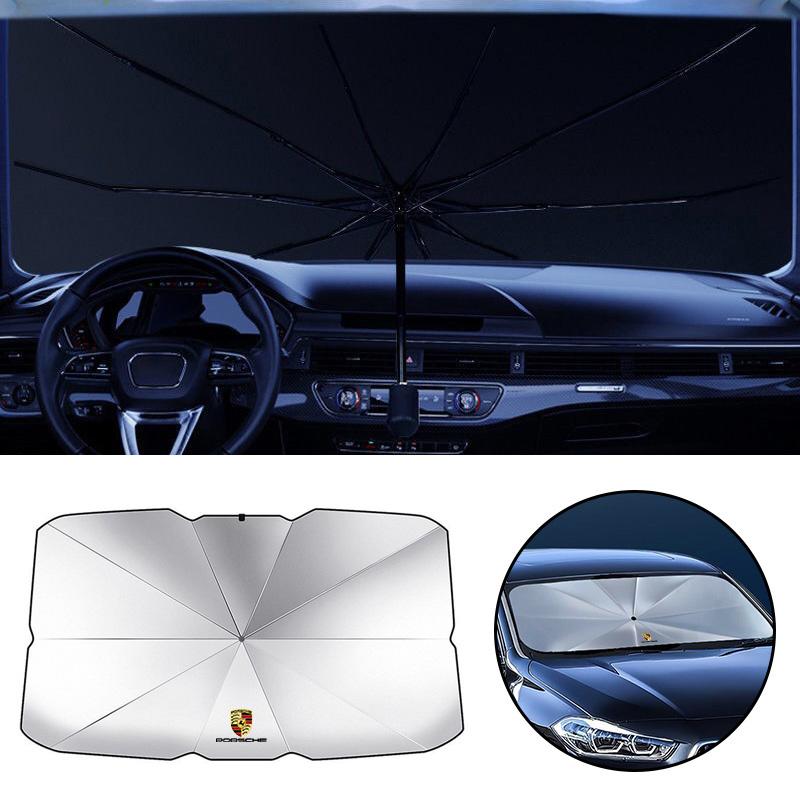 Автомобильный солнцезащитный чехол-зонт для лобового стекла для Porsche Cayenne Panamera Macan 911 718 Taycan Boxster Cayman 918 Pajun