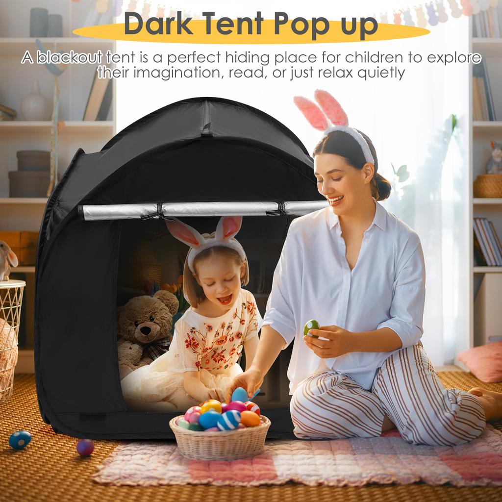 Sensory Tent Foldable Pop Up Tent Portable Oxford Fabric Black Out Kids Indoor Tent for Autistic Children Helps Improve Focus