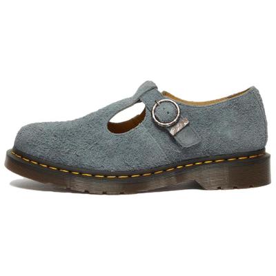 Доктор. Кроссовки Martens T-Bar Suede Mary Jane Washed Denim Unisex Sneakers Blue 31518764