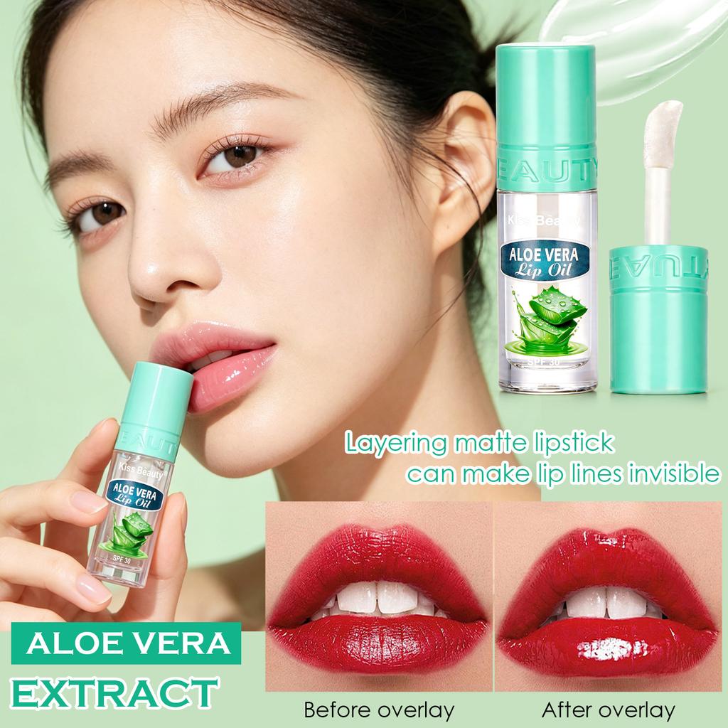 Kissbeauty Масло для губ с алоэ Увлажняющее Увлажняющее Гидрирующее Опресняющее От сухости и трещин Рисунок на губах Увлажнение губ