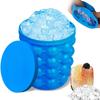 1pc Silicone Ice Bucket Ice Maker,Blue Space Saving Ice Cube Maker Bucket,Medium Ice Buckets