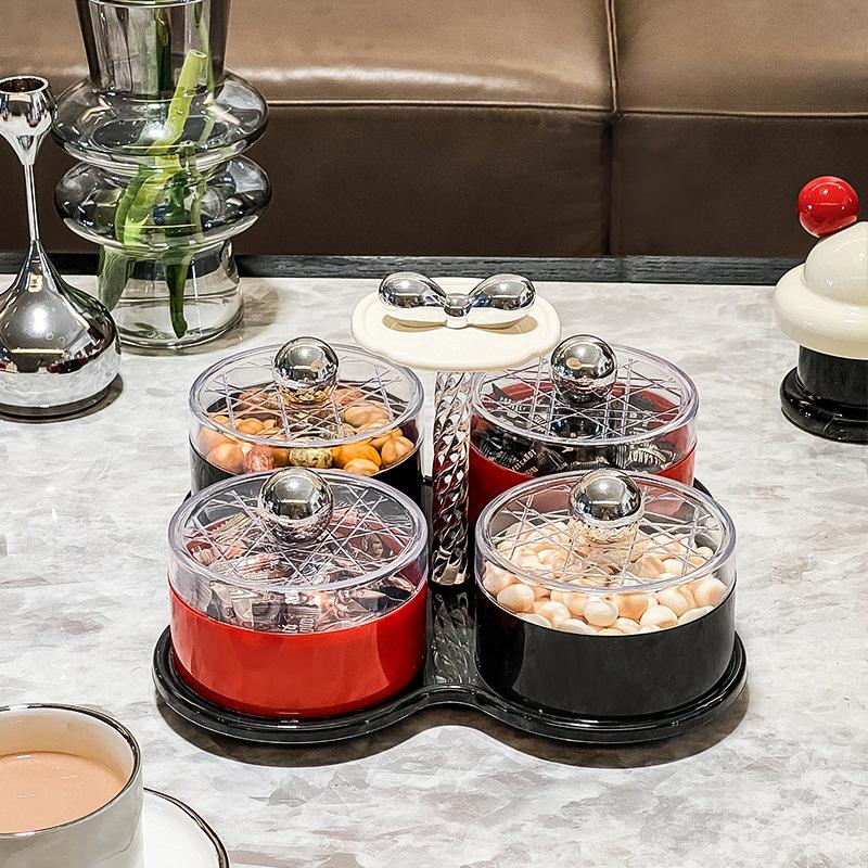 Dried Fruit Tray Light Luxury Creative Food Grade Fruit Tray with Lid Household Nut Candy Snack Tray Refreshment Tray Snack Tray