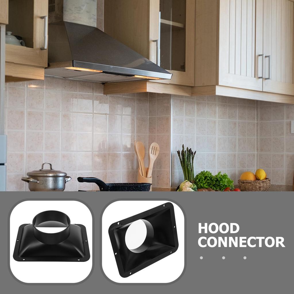 VILLCASE Duct Connector, 4.7 x 5.7 inches, Square Ventilation Interface, Straight Dust Collection Hose Fitting, DIY Range Hood Replacement Part