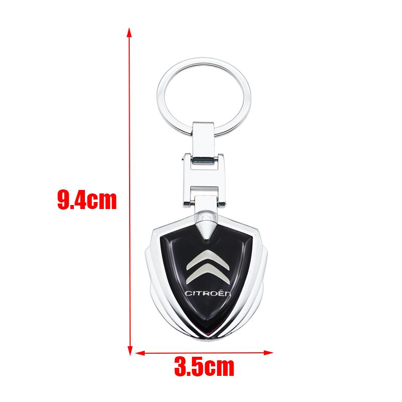 AEG3 1pcs 3D Citroen new carbon fibre Zinc Alloy Car KeyChain Key Chain Keyring Key Ring Creative logo Emblem Auto Badge accessories