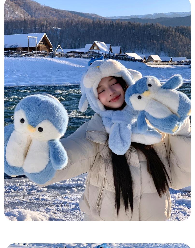 Пингвин Хлопковые Плюшевые Нескользящие Домашние Тапочки для Детей и Пар - Теплые, Милые, Утолщенные