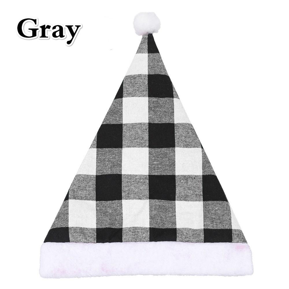 1 шт. Рождественская шапка для взрослых, красная клетчатая шапка Санты, рождественское украшение