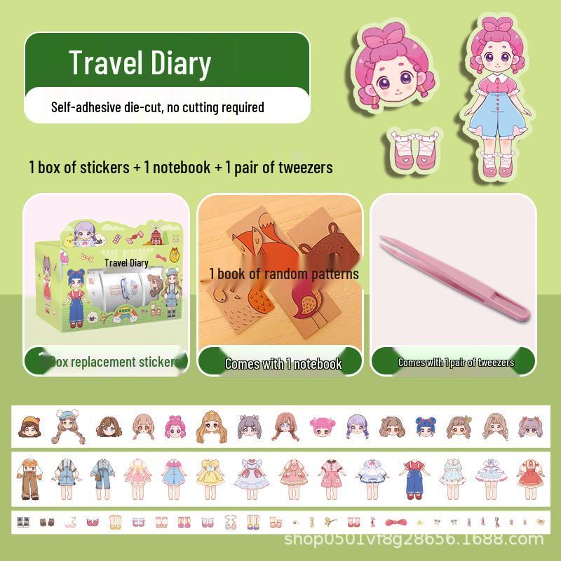 Cartoon Ancient Style Diary Decor: Cute Princess and Paper Stickers for Random Matching