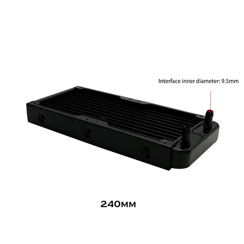 Алюминиевый радиатор G1/4'' для ПК с водяным охлаждением, корпус компьютера, кулер для GPU CPU RAM, вентилятор, радиатор 60/80/90/120/240/360 мм, черный/белый