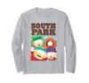 Коллаж с персонажами Южного парка, забавная мультяшная футболка с длинным рукавом