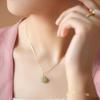 Замок долголетия Винтажные ювелирные изделия Подарок Переносная бусина Корейский стиль Ювелирные изделия Цепочка на ключицу Женское ожерелье Ожерелье из нефрита Хэтянь