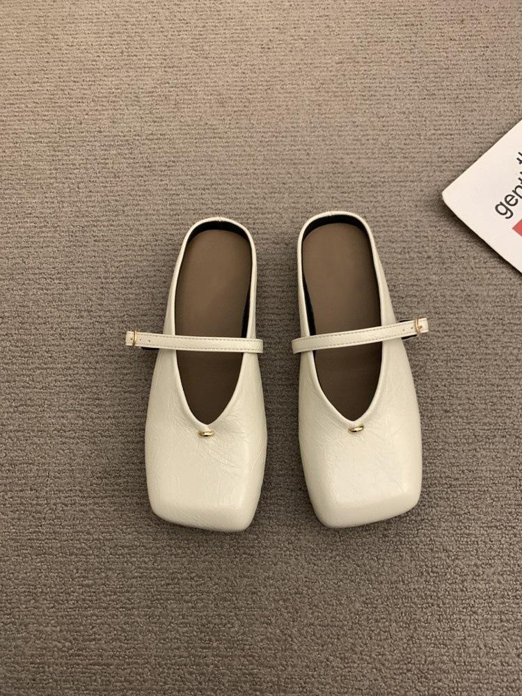 2025 весна и осень новые туфли Мэри Джейн на плоской подошве с сумкой на голову, верхняя одежда, женская обувь с неглубоким горлом, французские вечерние туфли для ветра