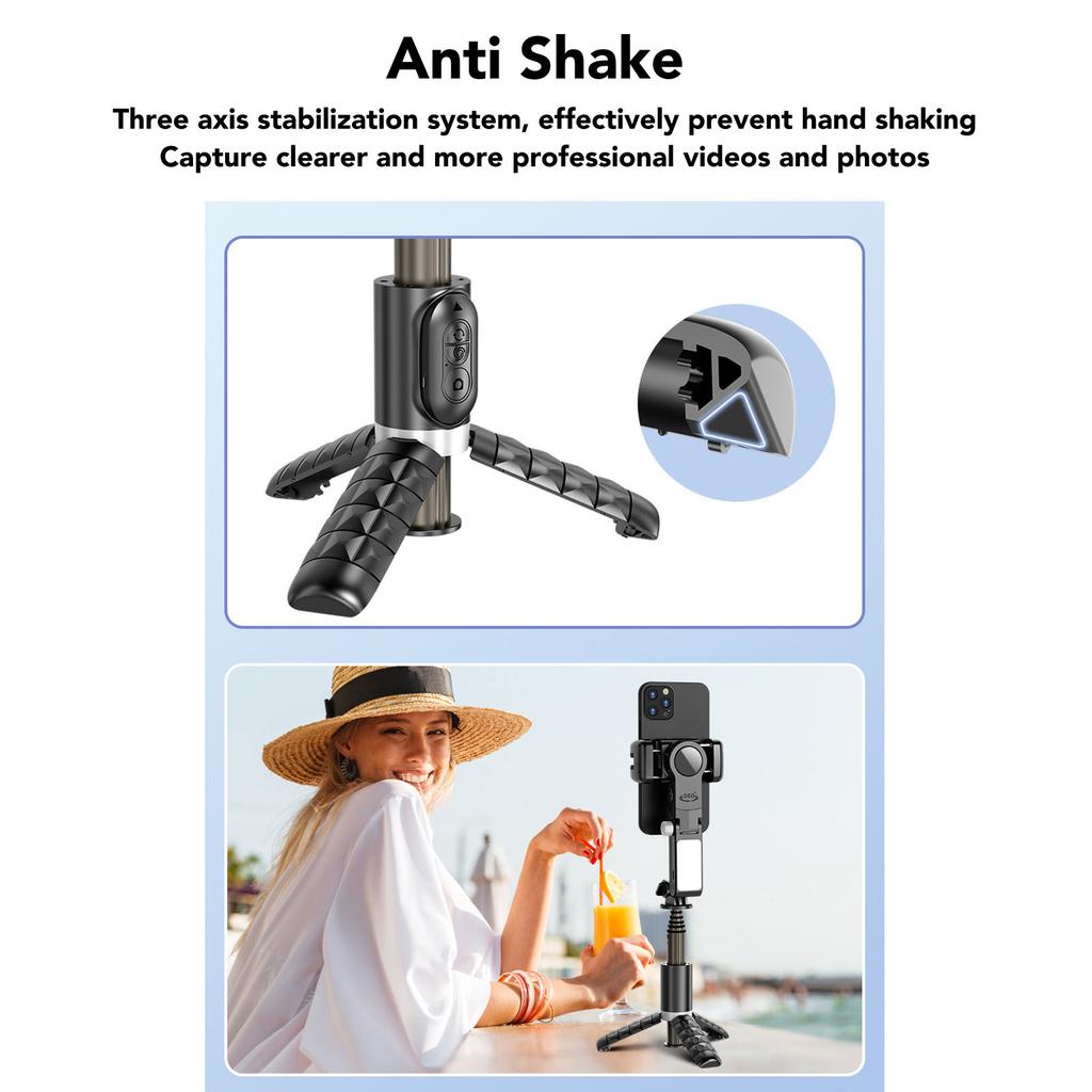 Handheld Mobile Phone Stabilizer Auto Face Tracking Selfie Stick Wireless Remote Control Anti Shake Tripod