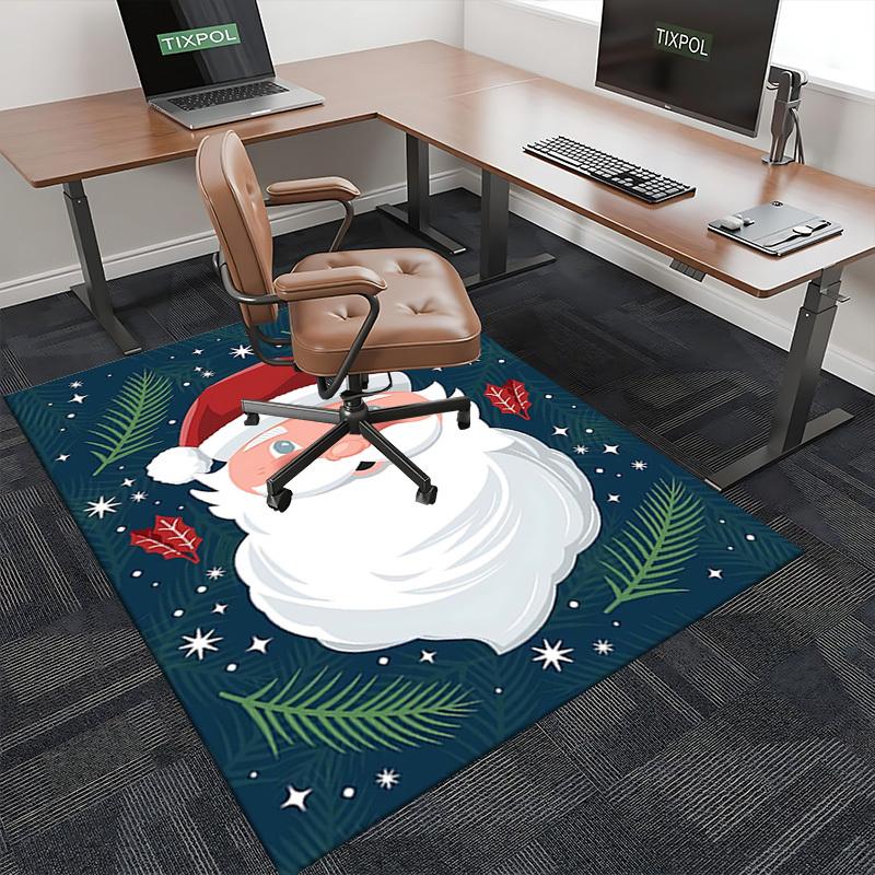Christmas Santa Claus Chair Mat - Anime Cartoon Design, Non-Slip Carpet for Office, Home Decor, Living Room, Bedroom, Game Room & Dormitory.R012