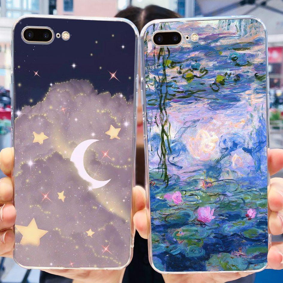 Чехол для iPhone 7 8 Plus Роскошный Мраморный Астронавт Тонкий Мягкий Силикон Прозрачная ТПУ Задняя Крышка Для iPhone 7Plus A1784 8Plus A1897 Чехол
