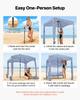 Beach Cabana, 1.83 x 1.83 m Beach Canopy with Side Wall, UPF 50+ Protection Easy Setup Cabana Tent with Sand Pockets, Large Outdoor Portable Shade,