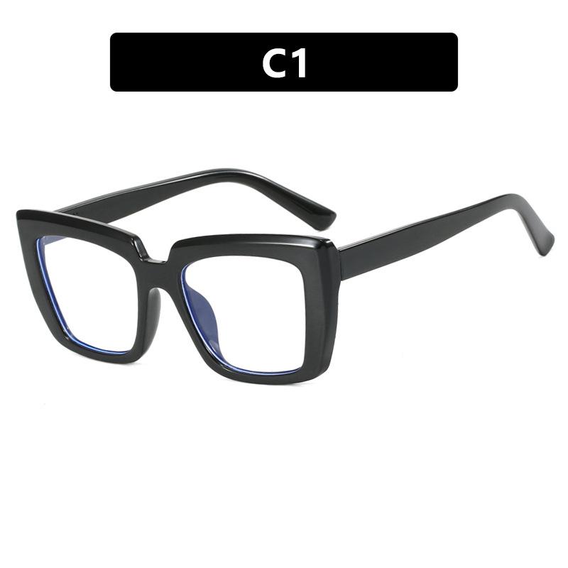 Cat Eye Glasses Large Square Frame Polarized Anti-Blue Light Candy Rainbow Comfortable Eyeglass Frame Women Sunglasses Luxury UV