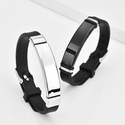 Браслет из титановой стали для студентов-модников, парный, с гравировкой, подарок на день рождения, силиконовый браслет из нержавеющей стали