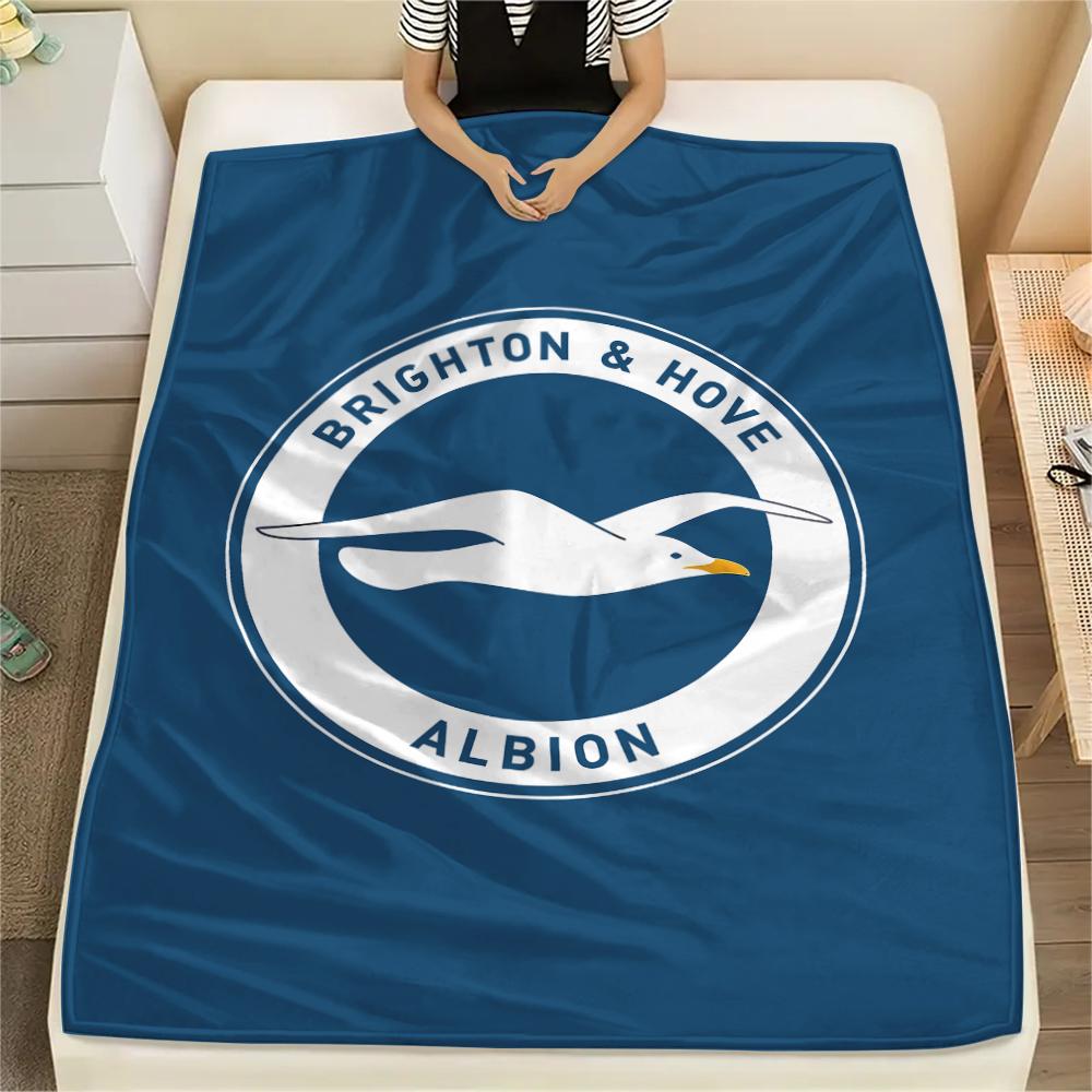 1 шт. Фланелевое одеяло с принтом Brighton, Высокое качество, Для всех сезонов, Декор для дома, Тепло и Уют, Идеально для Рождественских подарков