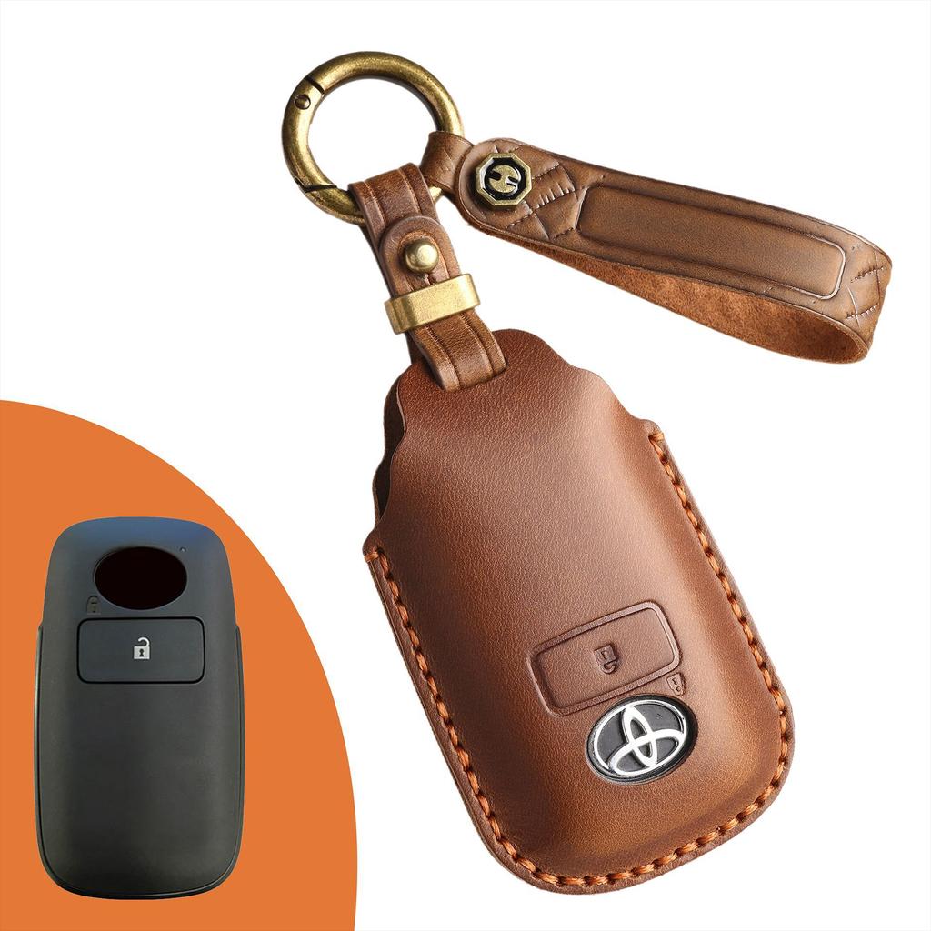Retro Key Case Suitable for South East Asia Toyota Raize Key Case Beilu Da Pure Handmade Leather Shell Buckle