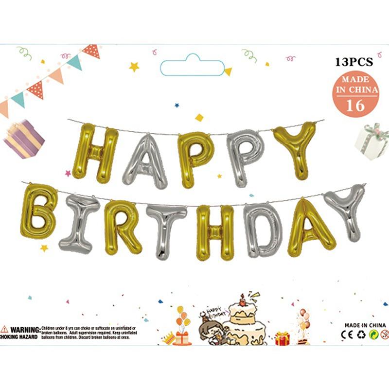 13 шт./набор 16 дюймов воздушный шар с буквами "С Днем рождения", украшение для вечеринки по случаю дня рождения, воздушный шар из алюминиевой пленки
