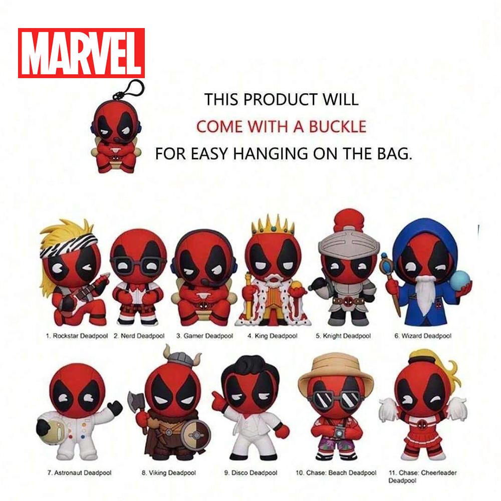 1 шт. Официально лицензированная 3D фигурка Дэдпула из Marvel, случайный брелок-подвеска, фигурка из аниме, брелок для ключей, рюкзак для коллекционера аниме Kering