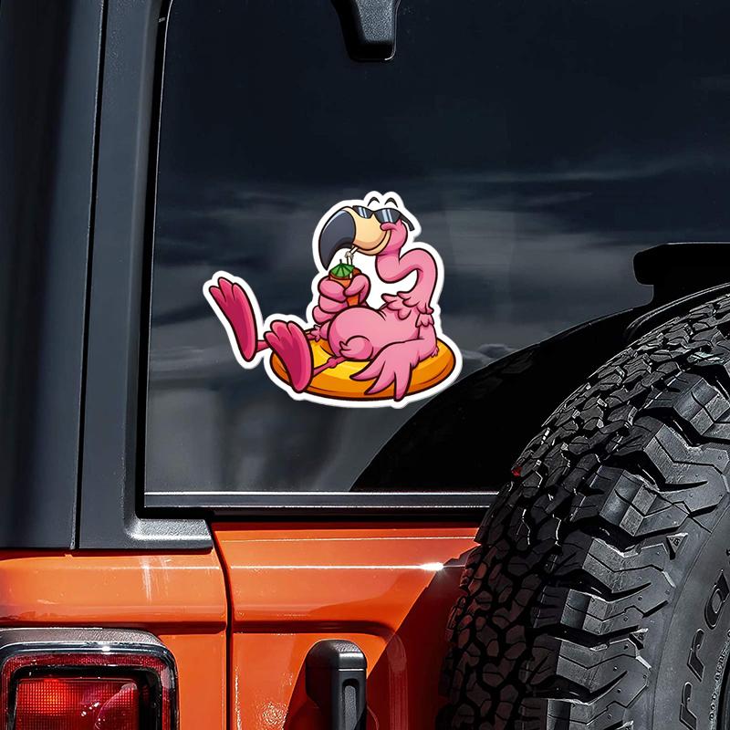 DS48#12x15см Забавный Фламинго Наклейка на машину Наклейки на машину Водонепроницаемая виниловая наклейка для грузовика мотоцикла скутера Наклейки автомобильные аксессуары