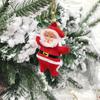 6 Pcs Santa Claus Ornaments for Tree Fabric Santa Claus Christmas Hanging Ornaments 3D Santa Doll Pendant for Holiday Xmas Tree Decor