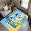 Blue Dogs Soccer Fun Personalized Text Area Rug Perfect for Living Rooms Balcony Game Room Bedrooms Anti-slip Rug Anime Office Decor