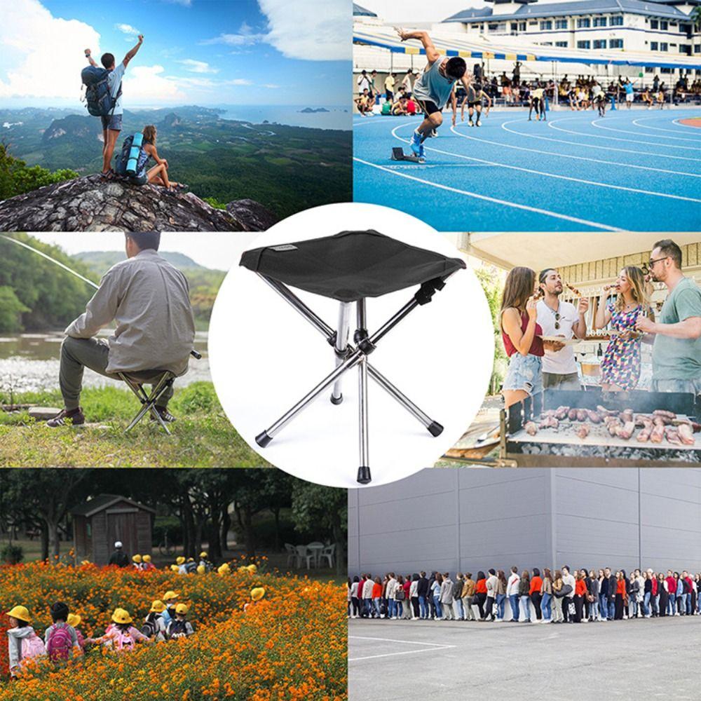 Telescopic Design Collapsible Seat Stainless Steel Outdoor Stool Portable Folding Stool Picnic