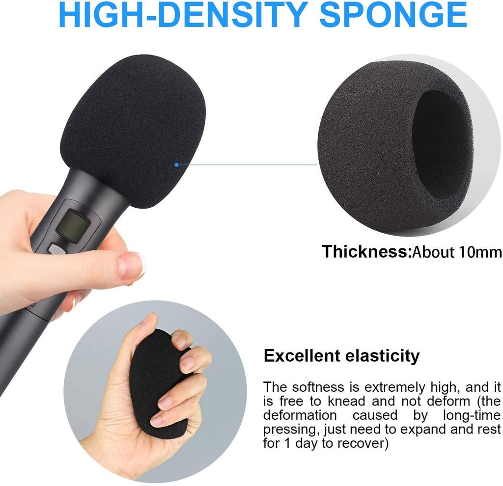 5 Pcs Washable Mic Cap Thicken Microphone Foam Cover Protective Sponge