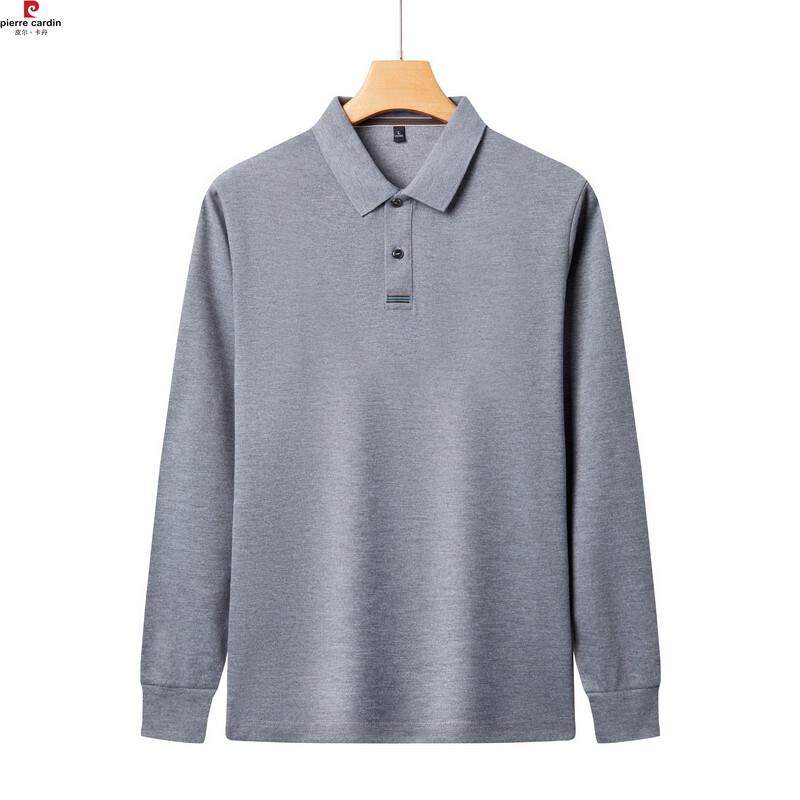 Pierre Cardin Мужская рубашка-поло в стиле business casual с длинным рукавом