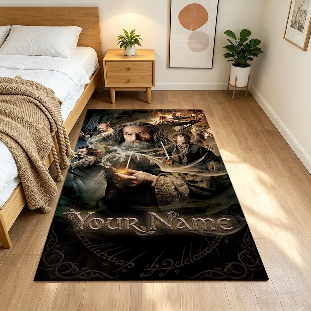 Lord Rings Customized Name Floor Mat Perfect for Dormitory Outdoor Dining Room Decorate room Antislip Carpet Anime Office Decor