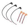 3PCS Curved Power Connector Cables 3PCS Charging Port with Water Proof Cover for Electric Scooter